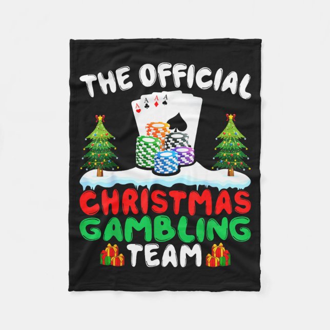 Xmas Gambling Team - Funny Gambling Gambler Christ Fleece Blanket (Front)