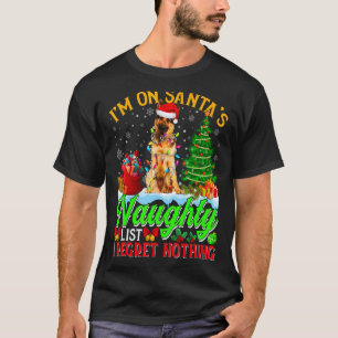 Xmas German Shepherd Dog On Santa's Naughty List T-Shirt