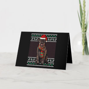 Xmas Giant Schnauzer Dog Santa Hat Ugly Christmas Card
