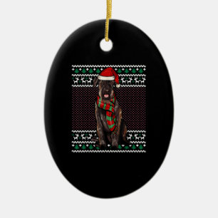 Xmas Giant Schnauzer Dog Santa Hat Ugly Christmas Ceramic Tree Decoration