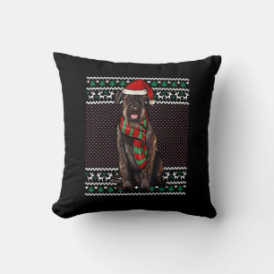 Xmas Giant Schnauzer Dog Santa Hat Ugly Christmas Cushion