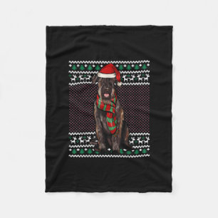 Xmas Giant Schnauzer Dog Santa Hat Ugly Christmas Fleece Blanket