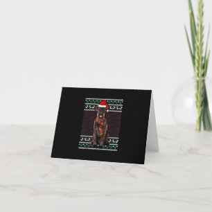 Xmas Giant Schnauzer Dog Santa Hat Ugly Christmas Note Card
