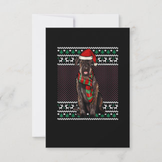 Xmas Giant Schnauzer Dog Santa Hat Ugly Christmas RSVP Card
