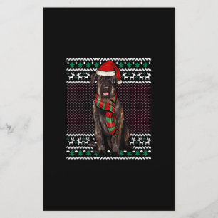 Xmas Giant Schnauzer Dog Santa Hat Ugly Christmas Stationery