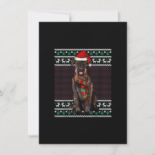Xmas Giant Schnauzer Dog Santa Hat Ugly Christmas Thank You Card