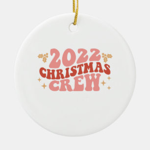 Xmas Gift 2022 Christmas Crew Ceramic Tree Decoration