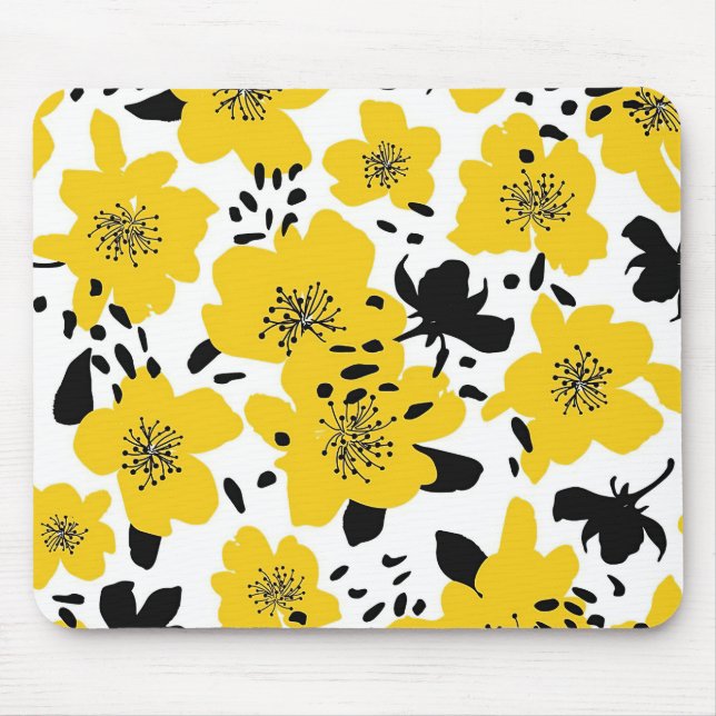 Xmas Gift Abstract Seamless With Isolated Flowers Mouse Mat (Front)
