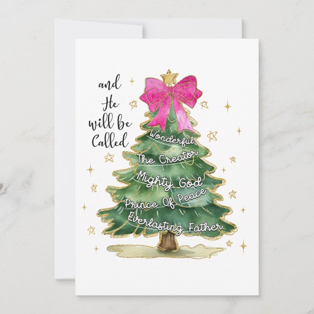 Xmas Gift And He Will Be Called Merry Christmas Invitation (Front)