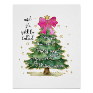 Xmas Gift And He Will Be Called Merry Christmas Poster
