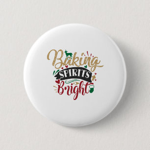Xmas Gift Baking Spirits Bright 6 Cm Round Badge