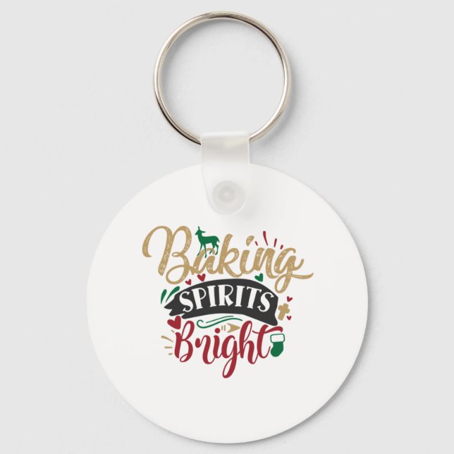 Xmas Gift | Baking Spirits Bright Key Ring (Front)