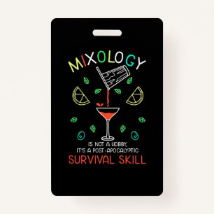 Xmas Gift Bartender Mixologist ID Badge