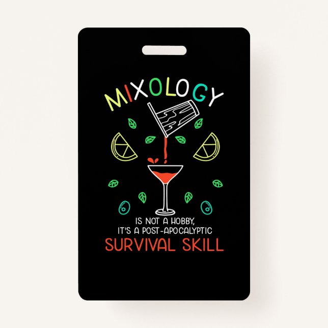 Xmas Gift | Bartender Mixologist ID Badge (Front)