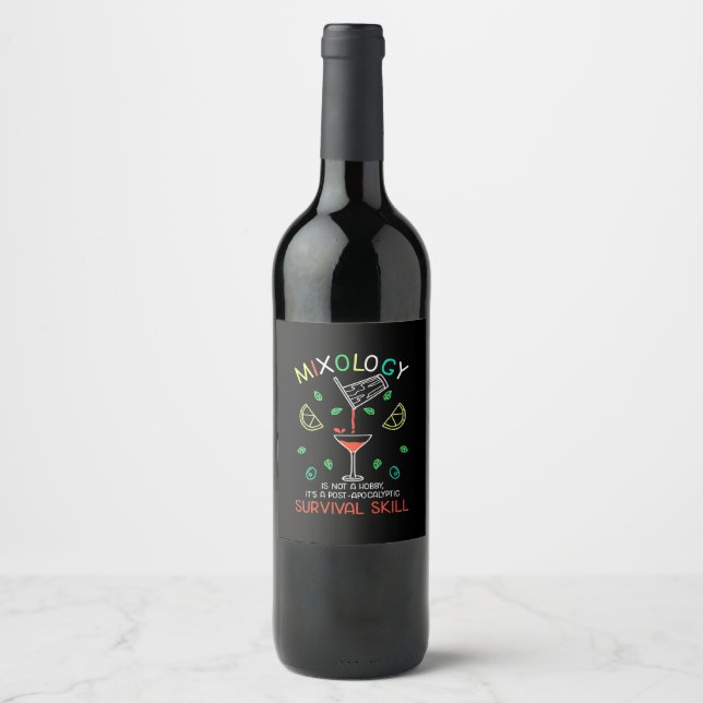 Xmas Gift | Bartender Mixologist Wine Label (Front)