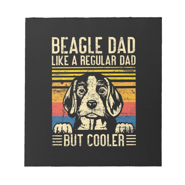 Xmas Gift | Beagle Dog Dad Notepad (Front)