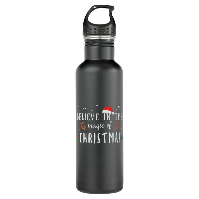Xmas Gift Believe In The Magic Of Christmas 710 Ml Water Bottle (Front)