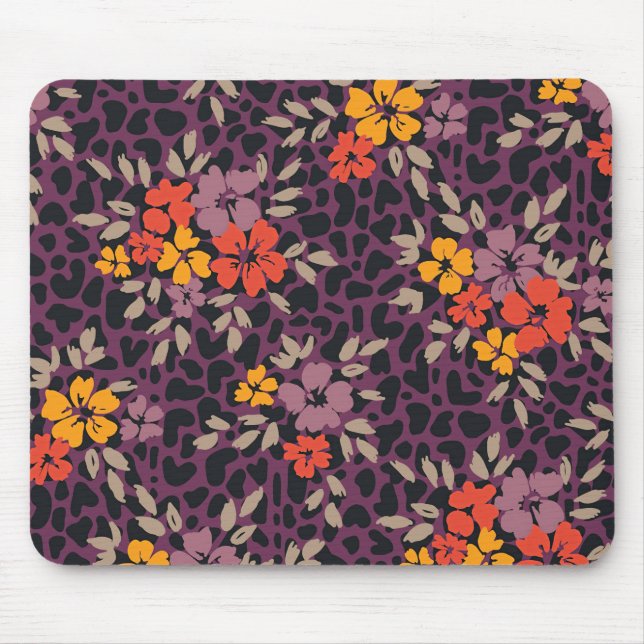 Xmas Gift Bold Oversize Hand Painted Floral Mouse Mat (Front)