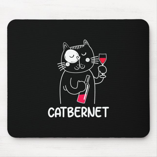 Xmas Gift | Catbernet Wine Drinker Mouse Mat (Front)