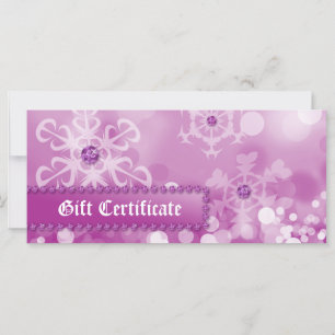 Xmas Gift Certificates Spa Pink Snow Jewellery
