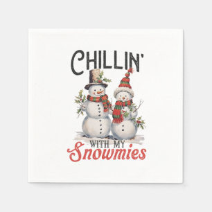Xmas Gift Chillin With My Snowmies Napkin