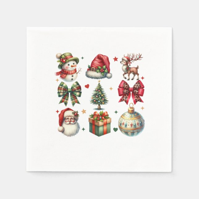 Xmas Gift Christmas Clipart Napkin (Front)