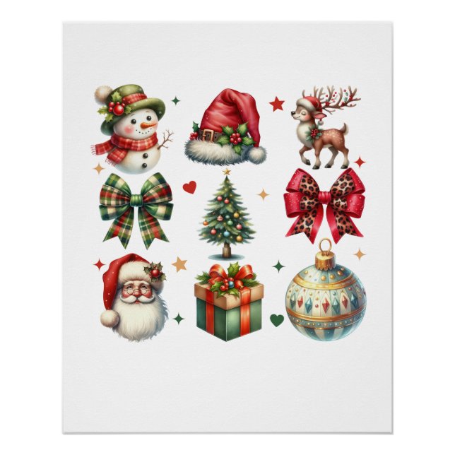 Xmas Gift Christmas Clipart Poster (Front)