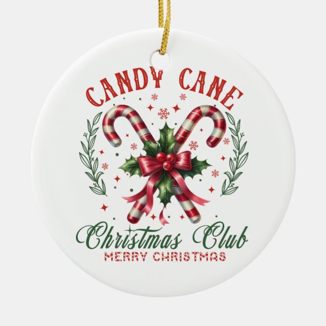 Xmas Gift Christmas Club Ceramic Tree Decoration (Front)