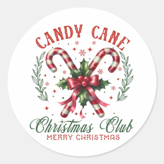 Xmas Gift Christmas Club Classic Round Sticker (Front)