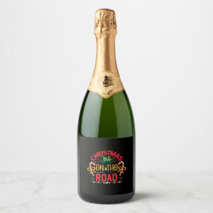 Xmas Gift Christmas On The Road Sparkling Wine Label