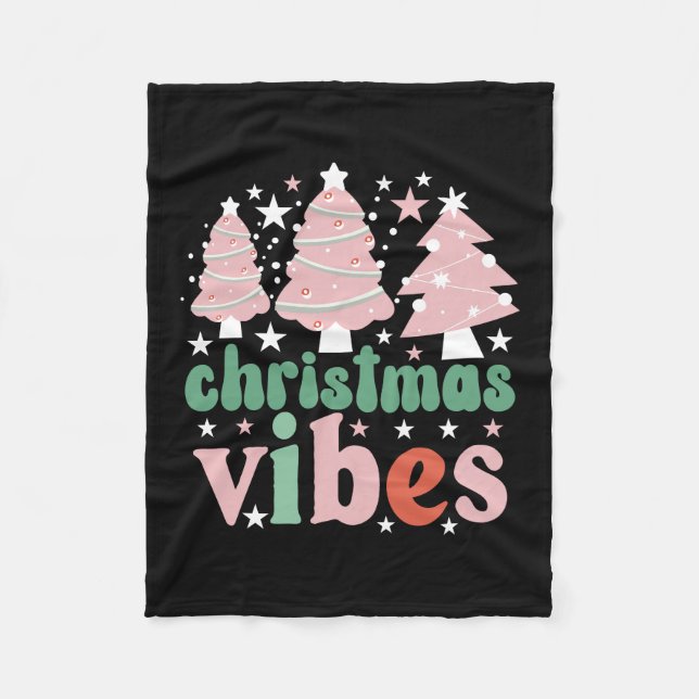 Xmas Gift Christmas  Vibes Fleece Blanket (Front)