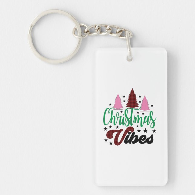 Xmas Gift Christmas Vibes Key Ring (Front)