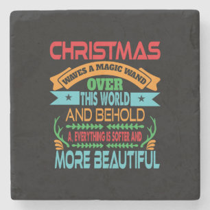 Xmas Gift Christmas Waves A Magic Wand Stone Coaster