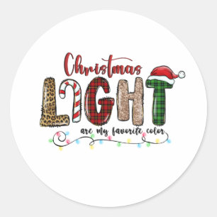 Xmas Gift Chritsmas Light Are My Favorite Color Classic Round Sticker