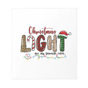 Xmas Gift Chritsmas Light Are My Favourite Colour Notepad
