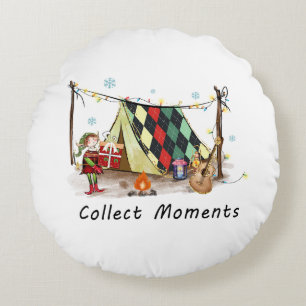 Xmas Gift Collect Moments Round Cushion