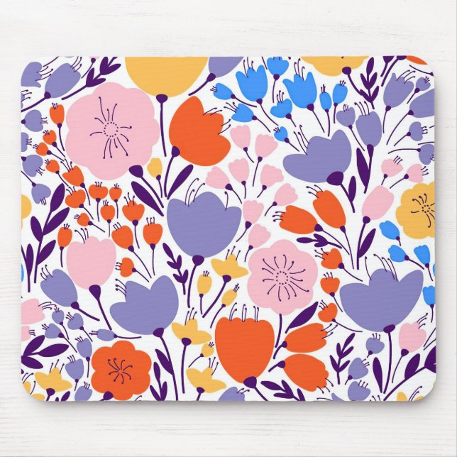 Xmas Gift Colourful And Bright Floral Mouse Mat (Front)