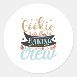 Xmas Gift Cookie Baking Crew Classic Round Sticker