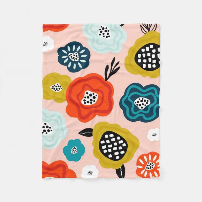 Xmas Gift Creative Decorative Fflowers Fleece Blanket (Front)