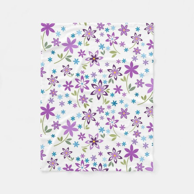 Xmas Gift Cute Floral Ditsy Fleece Blanket (Front)