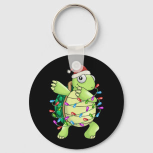 Xmas Gift Dabbing Turtle Christmas Key Ring