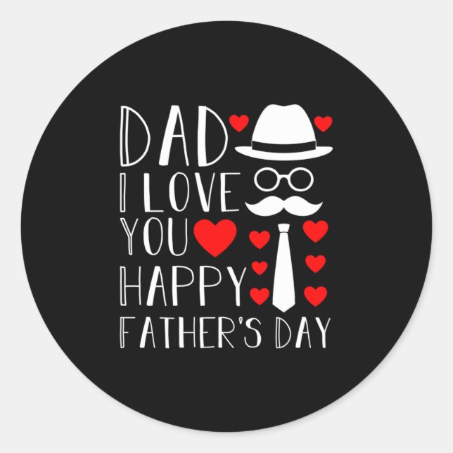 Xmas Gift | Daddy I Love You Classic Round Sticker (Front)