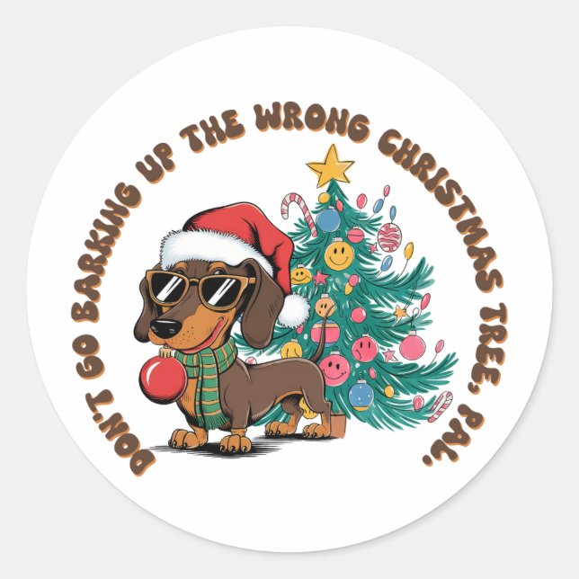 Xmas Gift Do Not Go Barking Classic Round Sticker (Front)