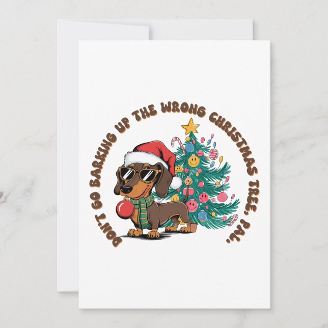 Xmas Gift Do Not Go Barking Holiday Card (Front)