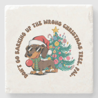 Xmas Gift Do Not Go Barking Stone Coaster