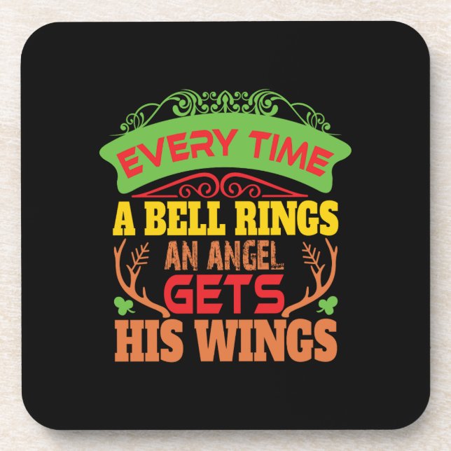 Xmas Gift Everytime A Bell Rings Coaster (Front)