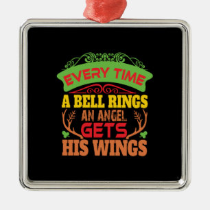 Xmas Gift Everytime A Bell Rings Metal Tree Decoration