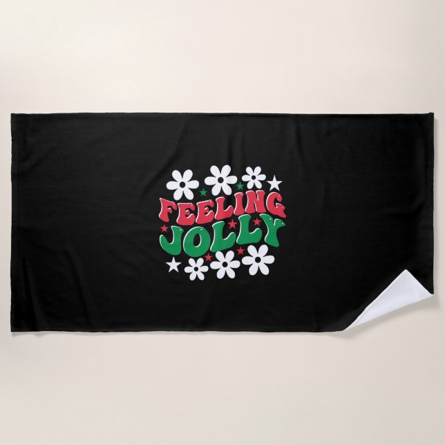 Xmas Gift Feeling Jolly Beach Towel (Front)