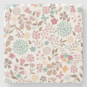 Xmas Gift Floral 4 Seasons Stone Coaster