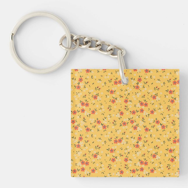 Xmas Gift Floral And Hardy Key Ring (Front)